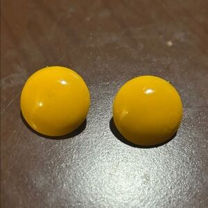 Yellow Button Clip-On Earrings!